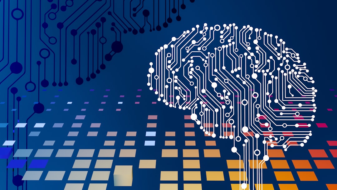 Circuit board with brain representing AI-powered website features and server load