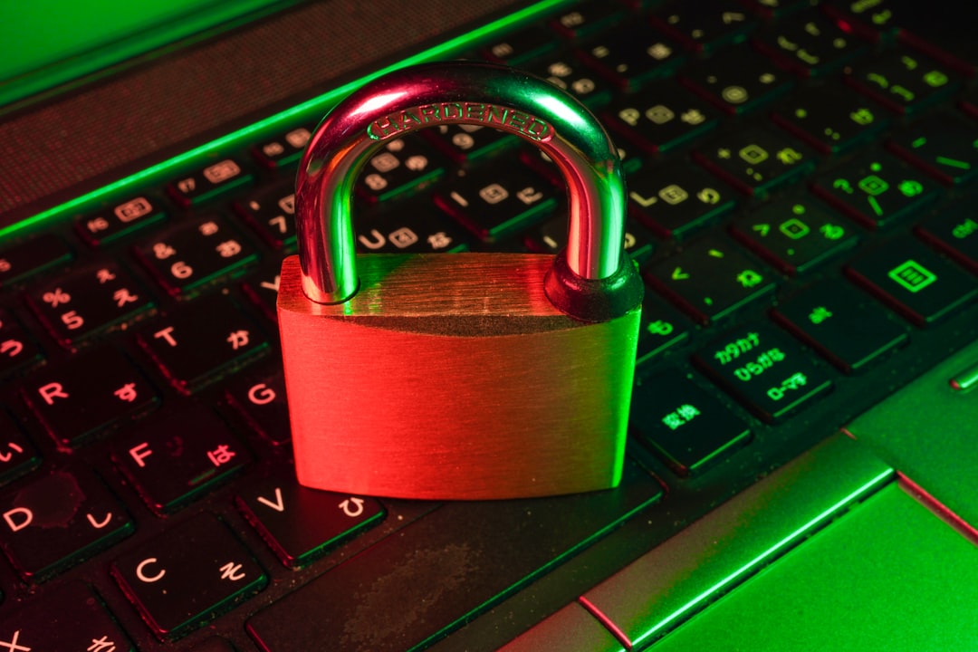 Red padlock on black keyboard representing SSL website security