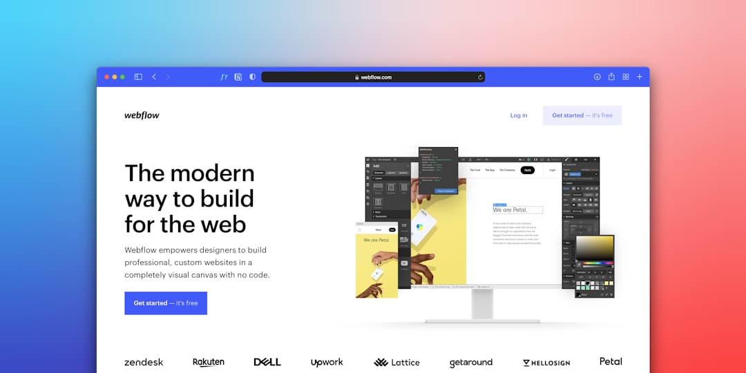 Computer screen with web builder representing hosting plan features