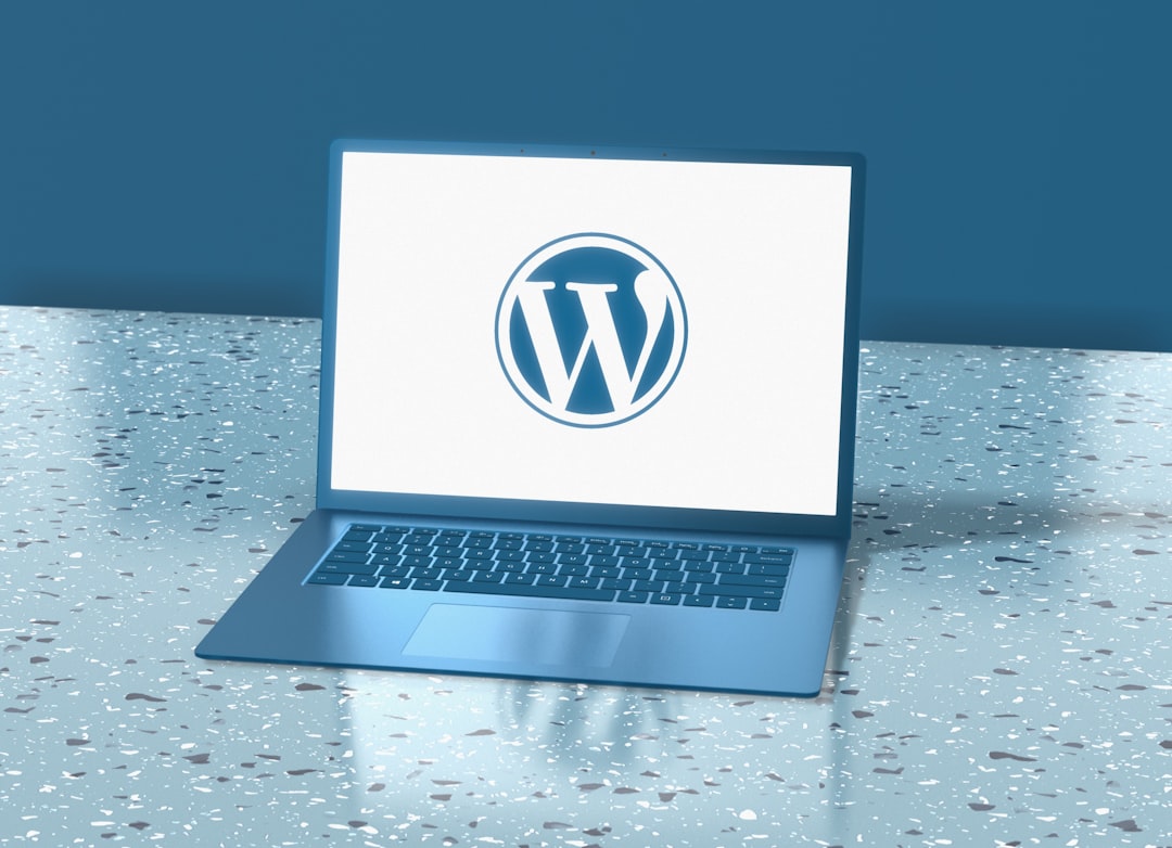 Laptop showing security interface representing WordPress website protection