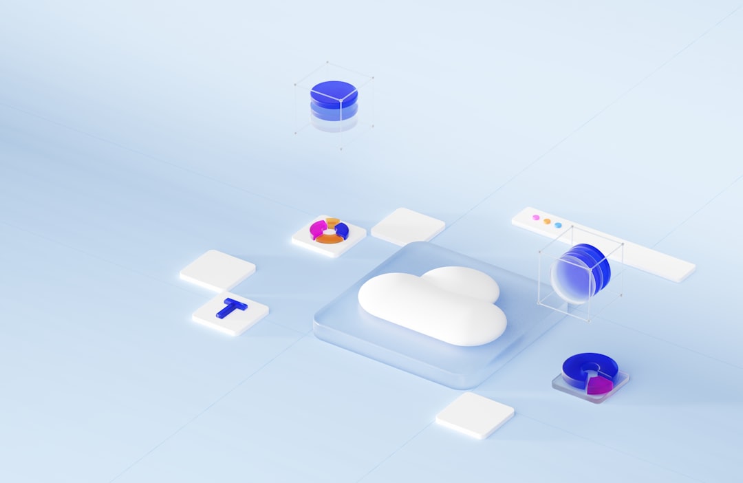 Cloud computing concept illustration showing connected network of servers