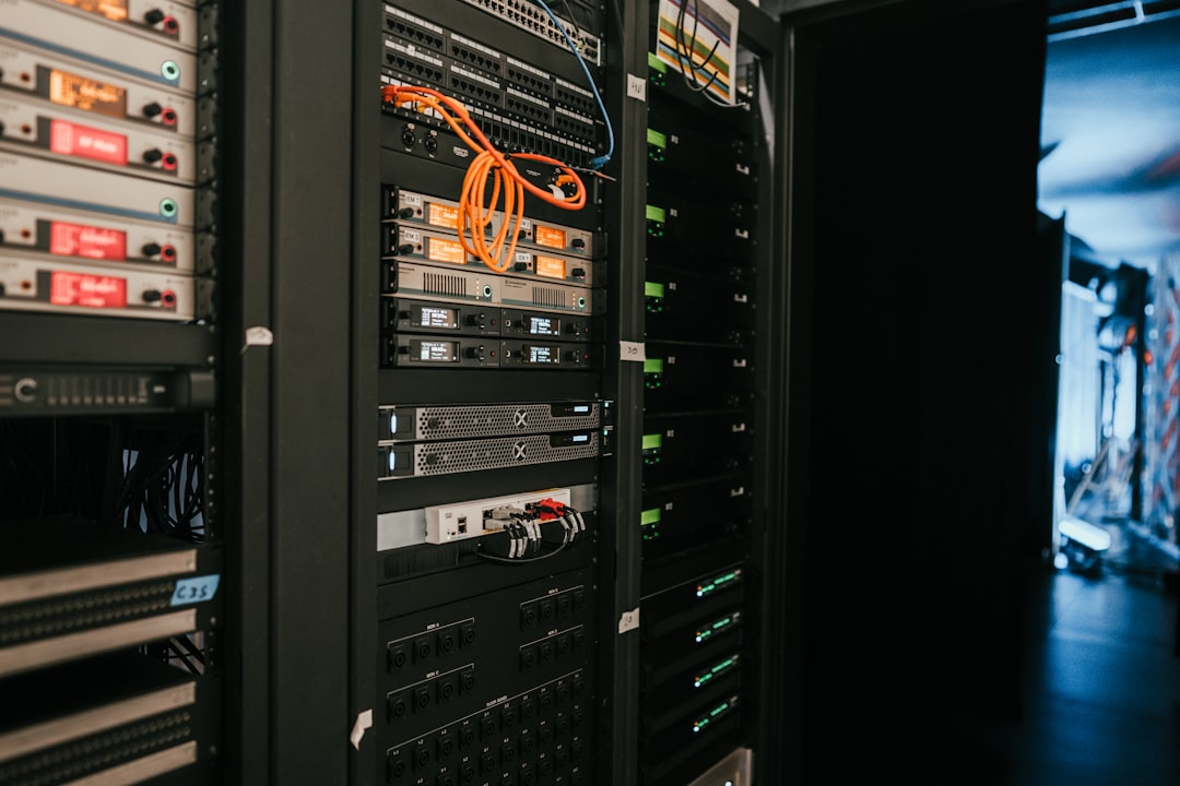 Server rack in a data center representing cloud hosting infrastructure
