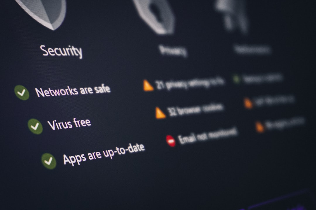 Security dashboard on laptop representing VPS server security and privacy