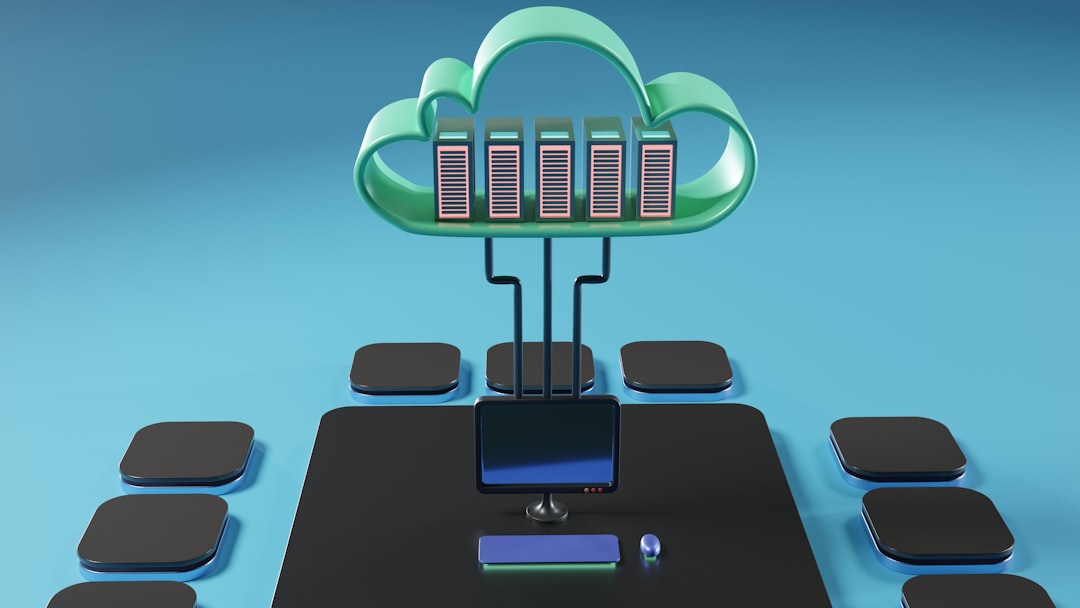 Computer generated cloud technology visual representing SaaS infrastructure