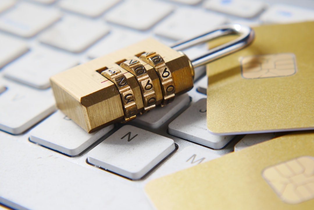 Golden padlock on keyboard representing encrypted website connections
